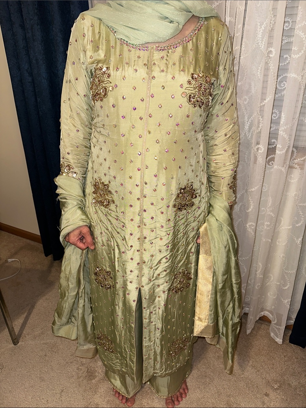 Pakistani Silk Shalwar Kameez